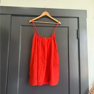 Free People Red Linen mini dress size small